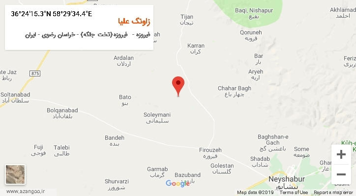 روستای زاونگ علیا بر روی نقشه