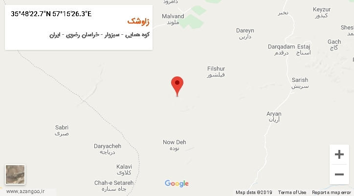 روستای زاوشک بر روی نقشه