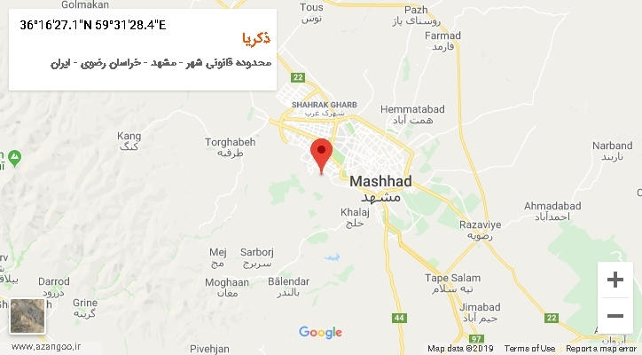 روستای ذکریا بر روی نقشه