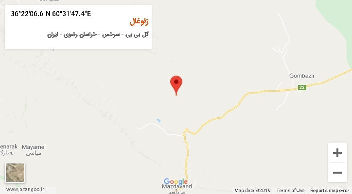 روستای زلوغال بر روی نقشه