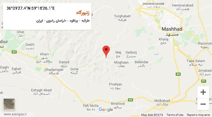 روستای زنبورگاه بر روی نقشه