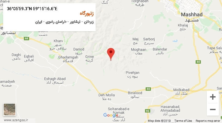 روستای زنبورگاه بر روی نقشه