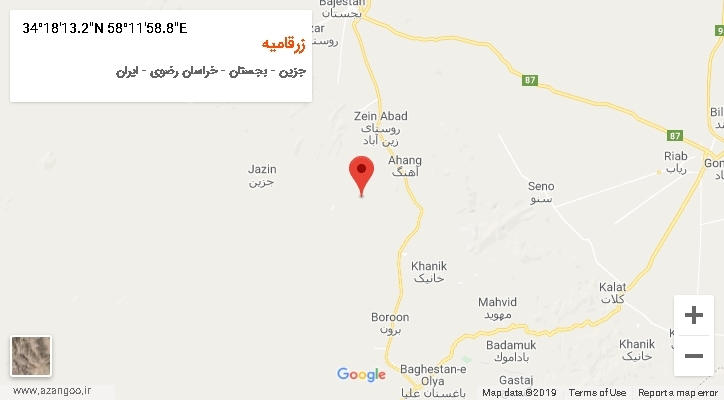 روستای زرقامیه بر روی نقشه