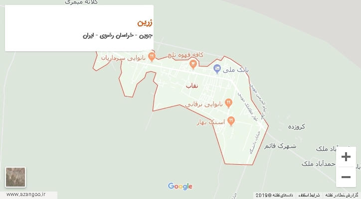 دهستان زرین بر روی نقشه