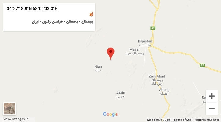 روستای زو بر روی نقشه