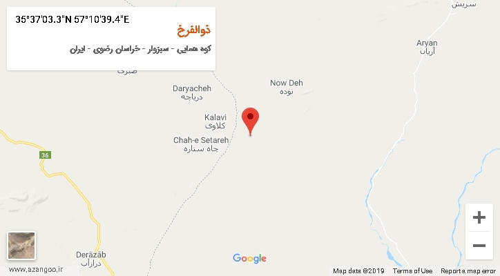 روستای ذوالفرخ بر روی نقشه