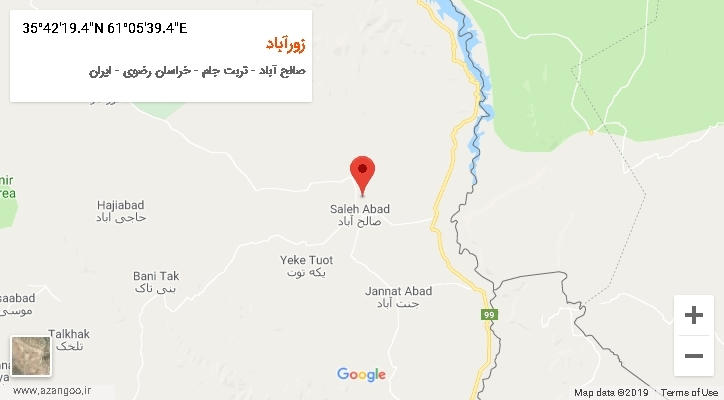 روستای زورآباد بر روی نقشه