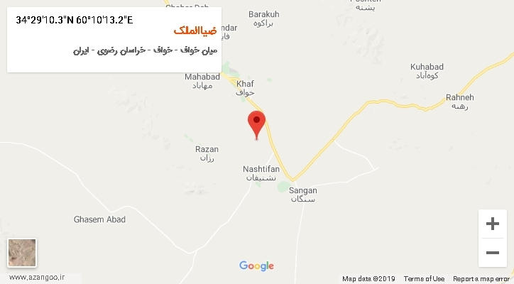 روستای ضیاالملک بر روی نقشه