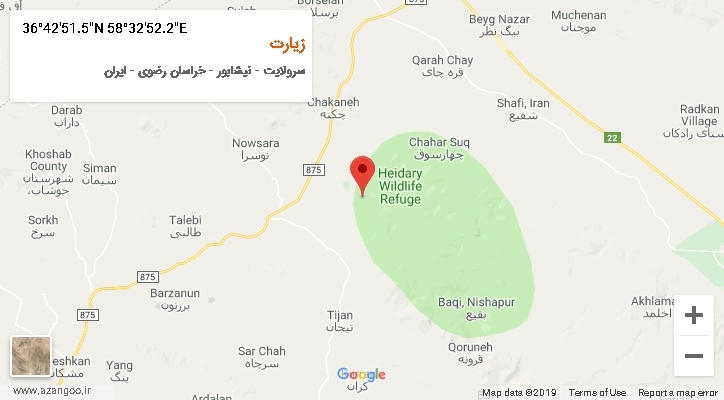 روستای زیارت بر روی نقشه