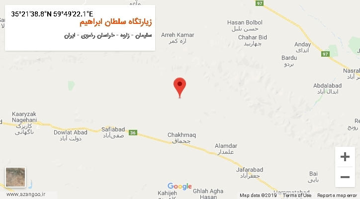 روستای زیارتگاه سلطان ابراهیم بر روی نقشه