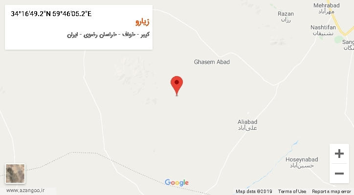 روستای زیارو بر روی نقشه