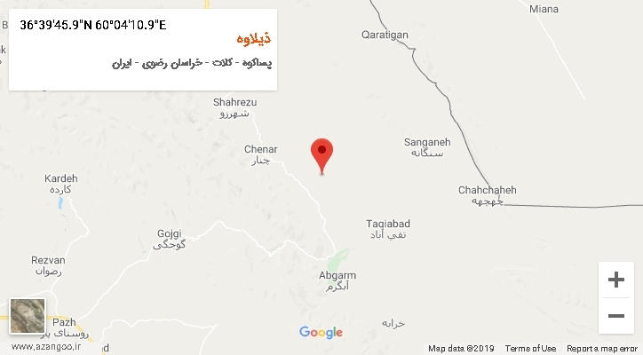 روستای ذیلاوه بر روی نقشه