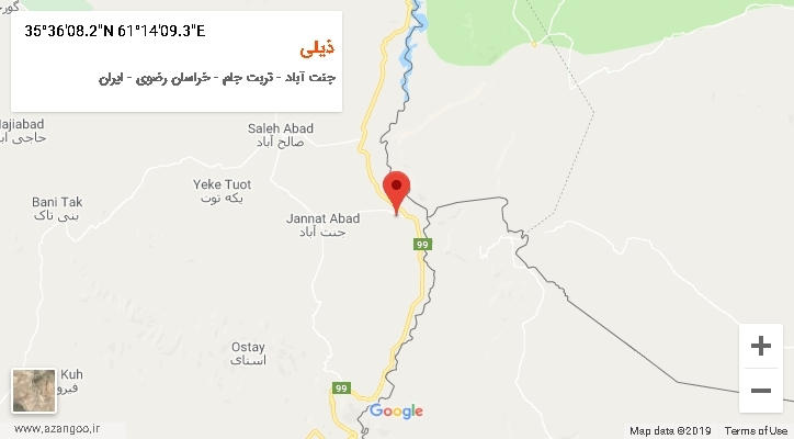 روستای ذیلی بر روی نقشه