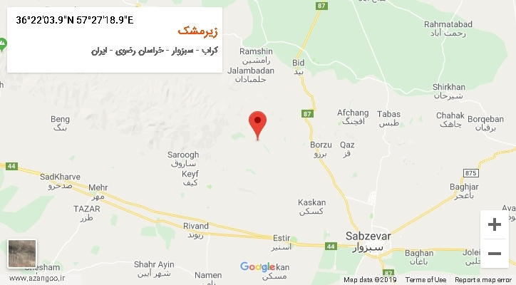 روستای زیرمشک بر روی نقشه