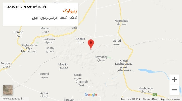 روستای زیروگوک بر روی نقشه