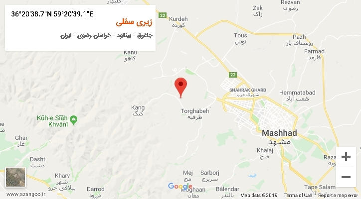 روستای زیری سفلی بر روی نقشه