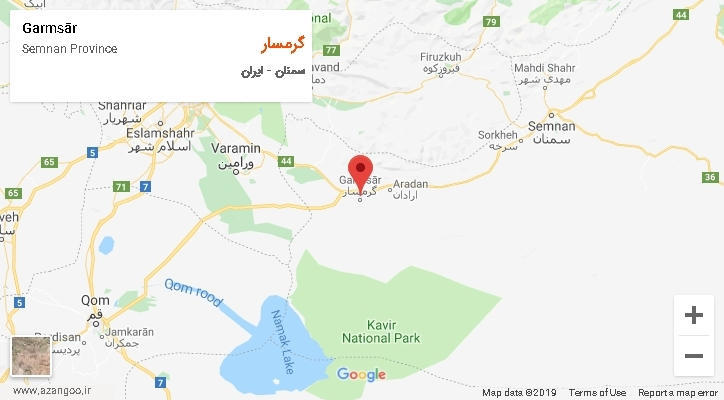 شهرستان گرمسار بر روی نقشه