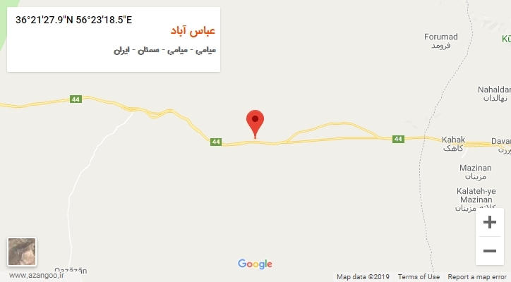 روستای عباس آباد بر روی نقشه