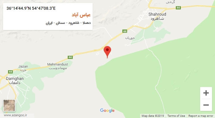 روستای عباس آباد بر روی نقشه