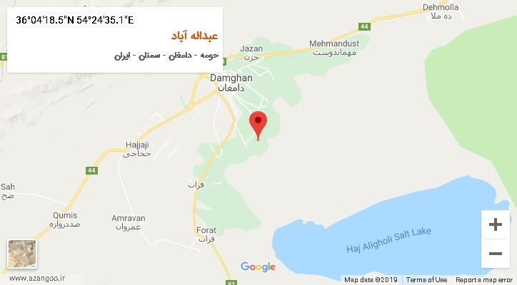 روستای عبداله آباد بر روی نقشه