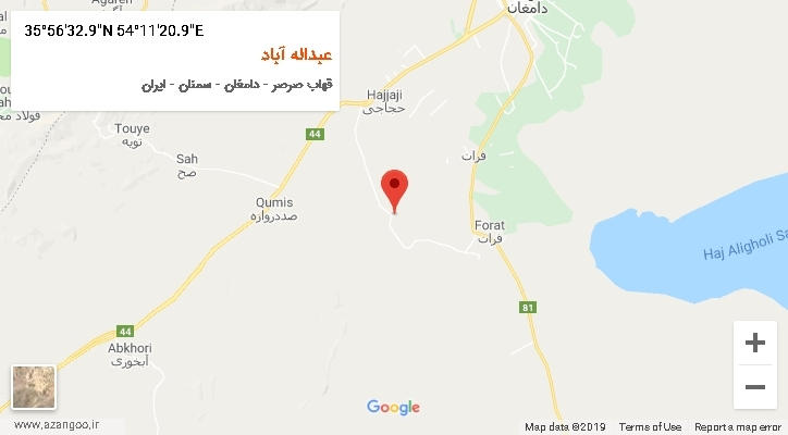 روستای عبداله آباد بر روی نقشه