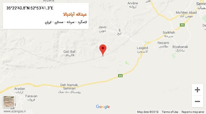 روستای عبداله آبادبالا بر روی نقشه