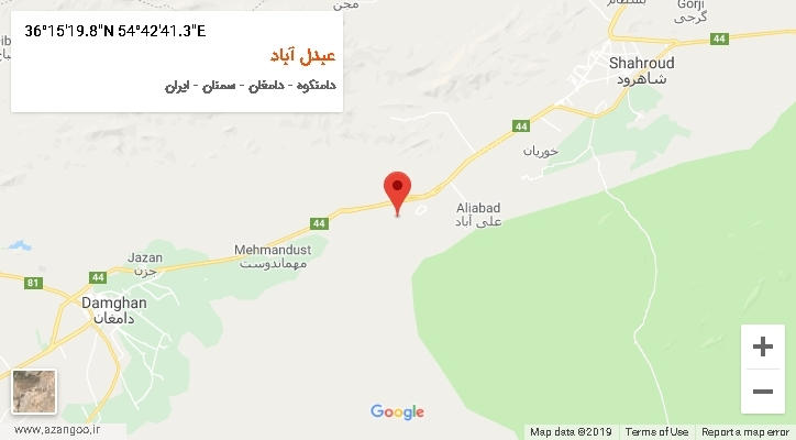 روستای عبدل آباد بر روی نقشه