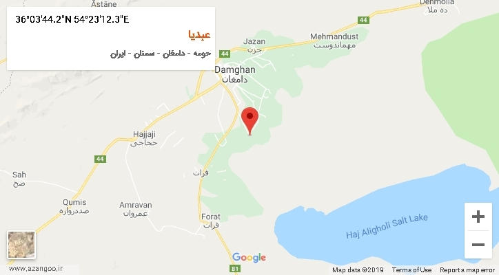روستای عبدیا بر روی نقشه