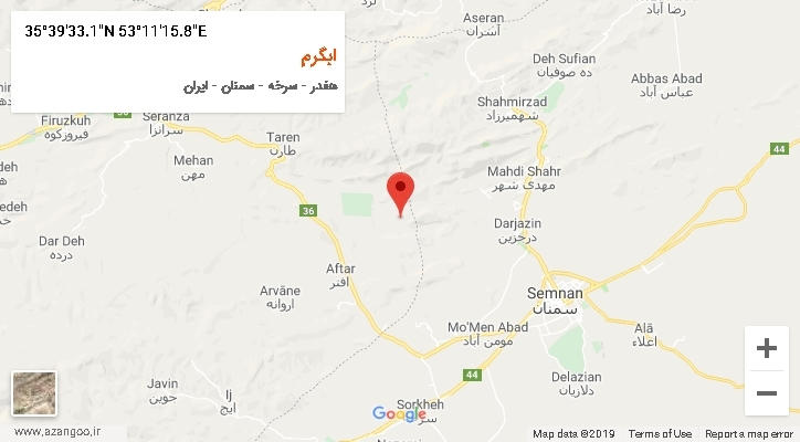 روستای ابگرم بر روی نقشه