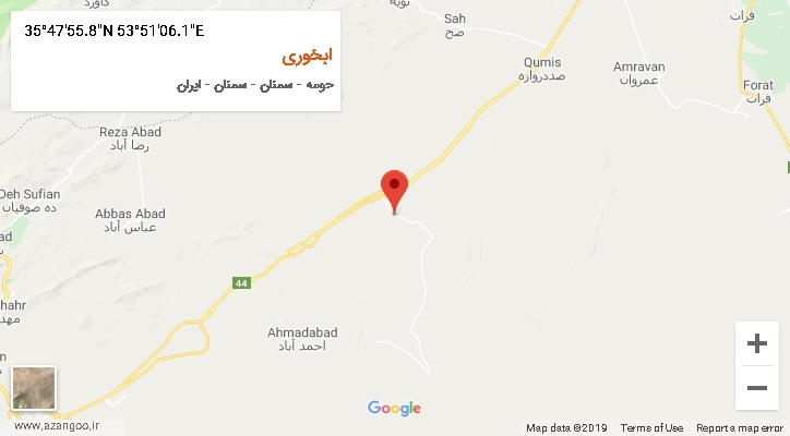 روستای ابخوری بر روی نقشه