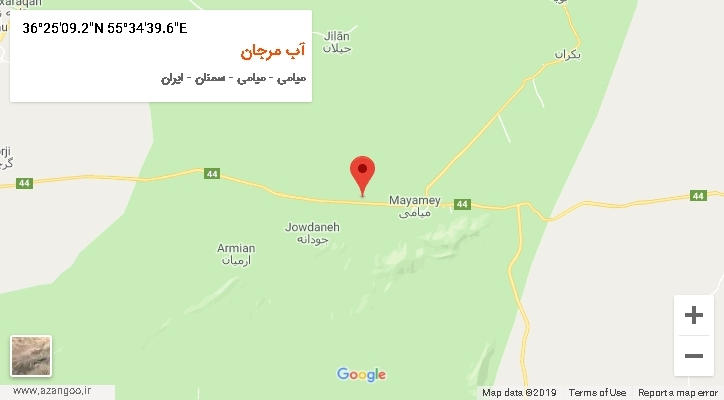 روستای آب مرجان بر روی نقشه