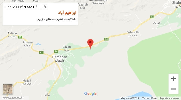 روستای ابراهیم آباد بر روی نقشه