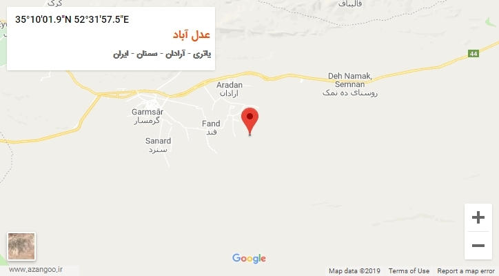 روستای عدل آباد بر روی نقشه
