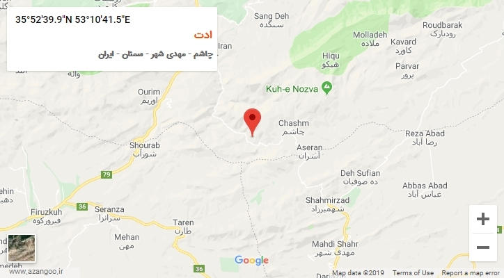 روستای ادت بر روی نقشه