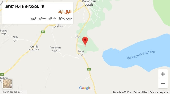 روستای اقبال آباد بر روی نقشه