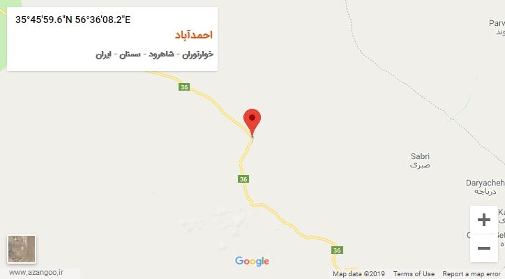 روستای احمدآباد بر روی نقشه