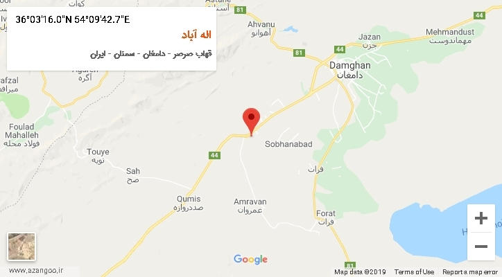 روستای اله آباد بر روی نقشه