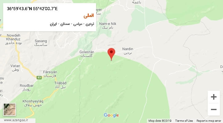 روستای الملی بر روی نقشه