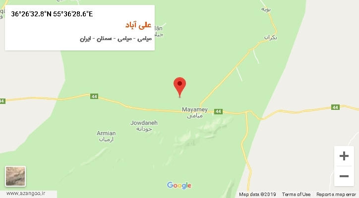 روستای علی آباد بر روی نقشه