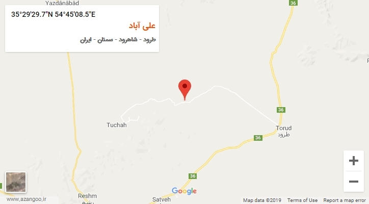 روستای علی آباد بر روی نقشه