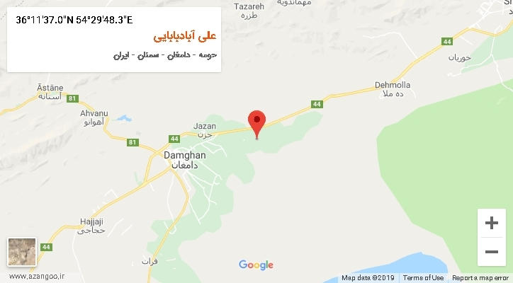 روستای علی آبادبابایی بر روی نقشه
