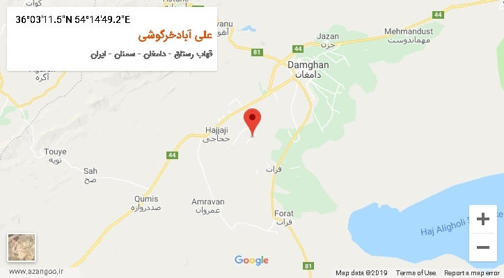روستای علی آبادخرگوشی بر روی نقشه