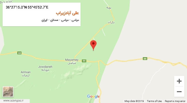 روستای علی آبادزیراب بر روی نقشه