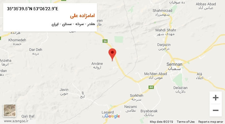 روستای امامزاده علی بر روی نقشه