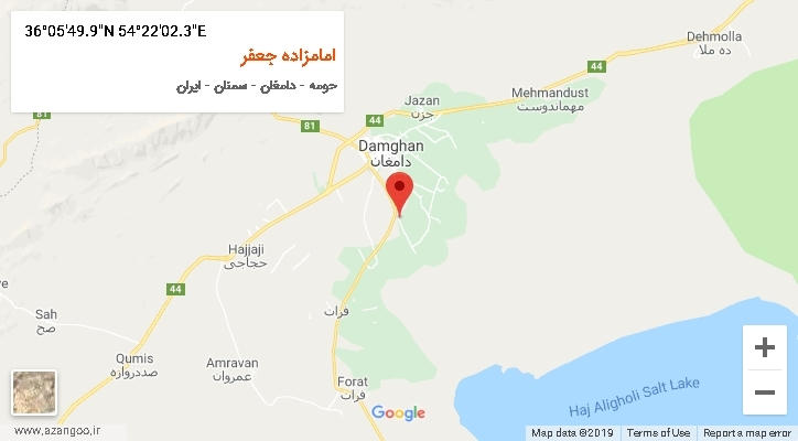 روستای امامزاده جعفر بر روی نقشه