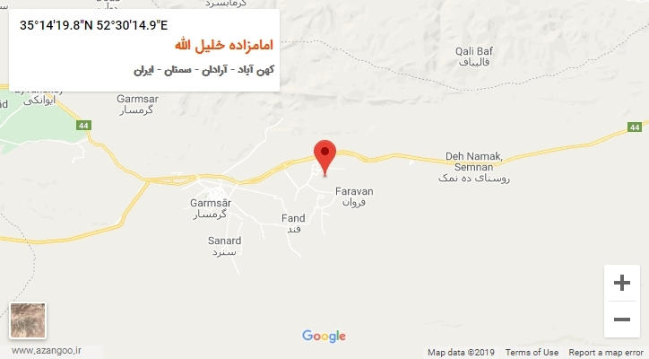 روستای امامزاده خلیل الله بر روی نقشه