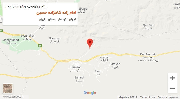 روستای امام زاده شاهزاده حسین بر روی نقشه