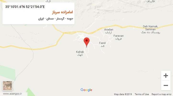 روستای امامزاده سرباز بر روی نقشه
