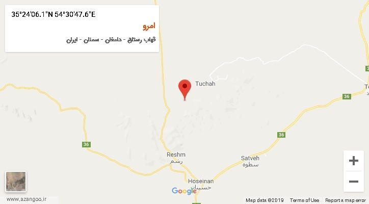 روستای امرو بر روی نقشه