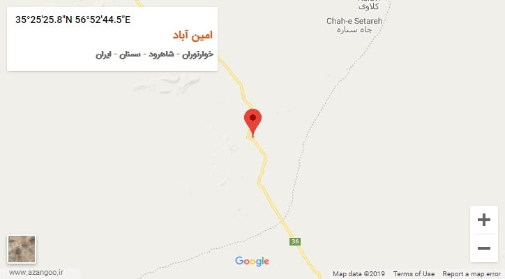 روستای امین آباد بر روی نقشه